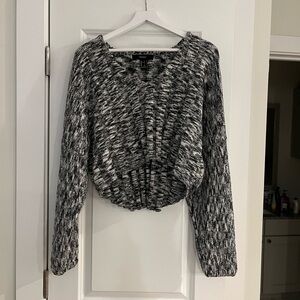 Forever 21 Black and White Cropped Cardigan Sweater